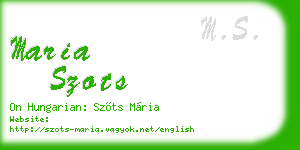 maria szots business card